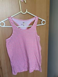 Pink & White Striped Tank Top