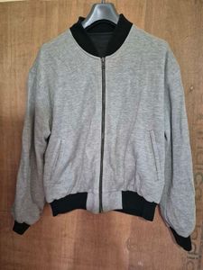 Grey and Black Double sided bomber Jacket