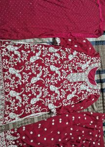 Red Embroidered Salwar Kameez