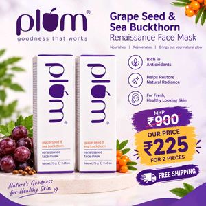 Plum Grape Seed & Sea Buckthorn Face Mask 2Pc