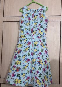 Light Blue Floral Print Dress