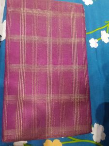 Purple &amp; Gold Striped Saree