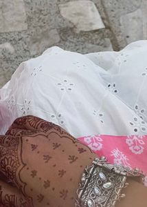 Pink &amp; White Kurta Set