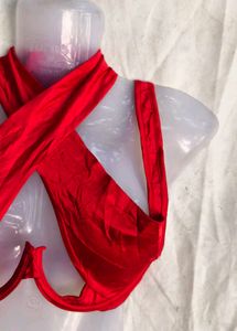 Red Halterneck Bikini Top