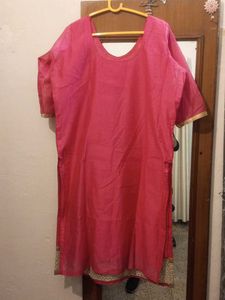 Elegant Pink Embroidered Kurta with pajama