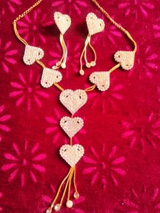 Heart Shape Necklace With Beautiful Earrings