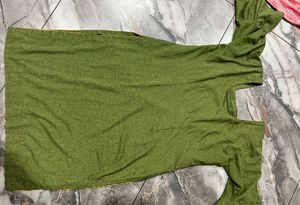 Green Kurta Set with Yellow Dupatta