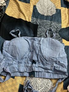 Embroidered Blue Crop top