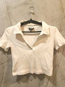Bonkers corner Polo Crop Top (size-M)