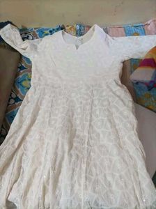 Elegant White Chikankari Kurta Set