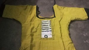 Green Kurta with Black Trim