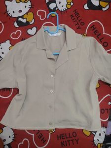 Beige crop shirt