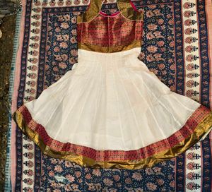New Elegant White &amp; Pink Anarkali Suit Set