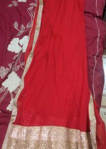 Red and Golden Lehenga Set