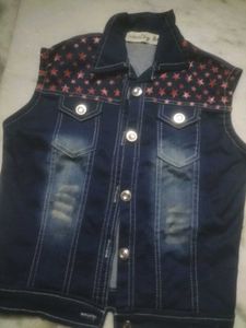 Stylish Denim Vest with Star Accents