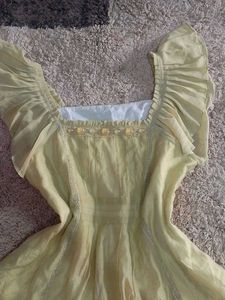 Light Yellow Ruffled Sleeve Top