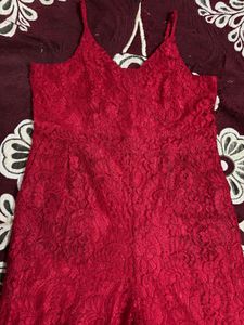 Red Lace Jumpsuit