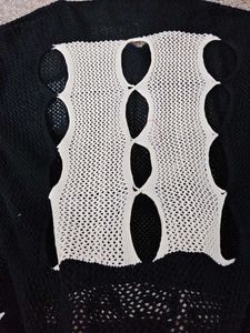 Black Knit Sweater with "8" Detail