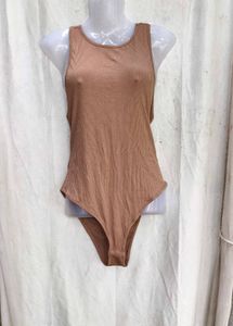 8168. Basic Brown Tank Bodysuit