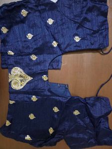 Elegant Blue Embroidered Saree