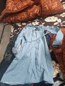 Light Blue Denim Shirt Dress