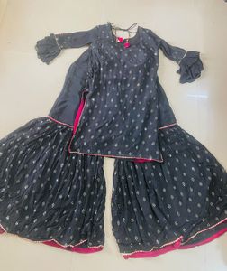 Embroidered Sharara Set with Dupatta