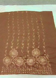 Embroidered Brown kurti material