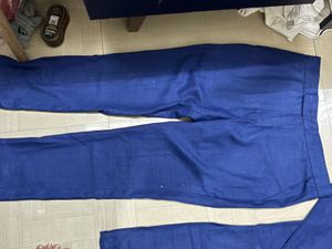 Blue Kurta Set with Pink Stripes