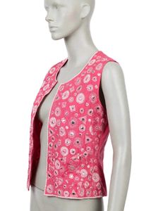 Embellished Pink Sleeveless Jacket