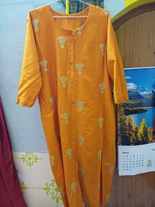 Orange Embroidered Kurta