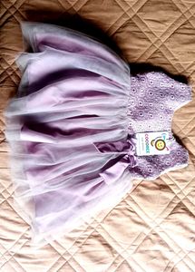 🫴🏻offer Lavender Tutu Dress with Lace Bo