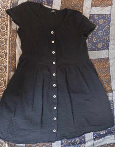Black Button-Up Mini Dress