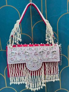 Women's Handmade velvet Stone Evening ladies clutc
