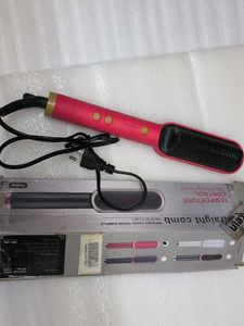 Pink Electric Heated Hair Straightener Comb