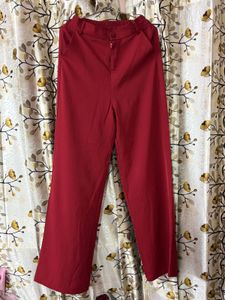 Chic Red Wide-Leg Pants