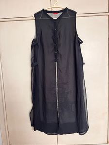 black long sheer top
