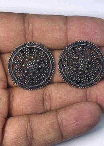 Oxidized Silver Jhumka Earrings