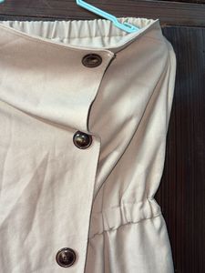 Beige Off Shoulder Dress