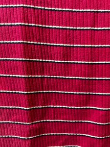 Pink Striped Ribbed Tee