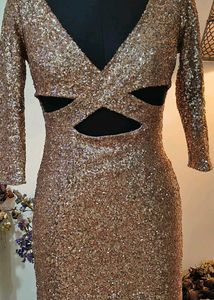 Sparkling Sequin Cutout Mini Dress