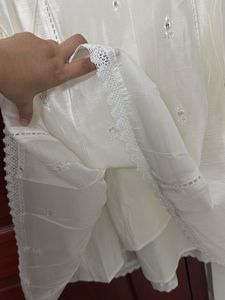 Max Elegant Off-White Kurta with Mirror Work