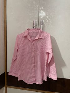 Pink Striped Long Sleeve Shirt