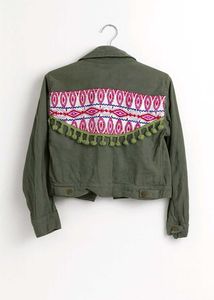 Boho Embroidered Cropped Jacket (Never Worn)