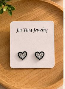 Sparkling Heart Stud Earrings