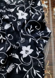 Fully embroidered black colour kurta for ladies