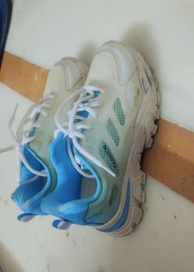White &amp; Blue Athletic Sneakers