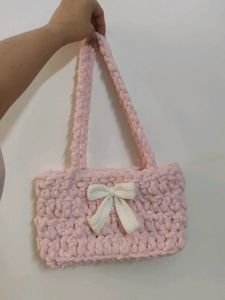 Handmade Chunky Knit Shoulder Bag🌸💕🤍