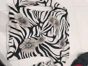 Zebra Print Floral Top