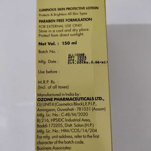 Ozone Glow Radiance Luminous Skin Protectiv Lotion