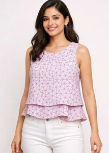 Peach Sleeveless CropTop